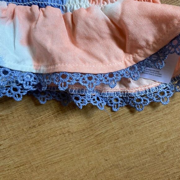 Jessica Simpson little girls medium size 8 tie dye orange purple tank top ruffle - Picture 5 of 7